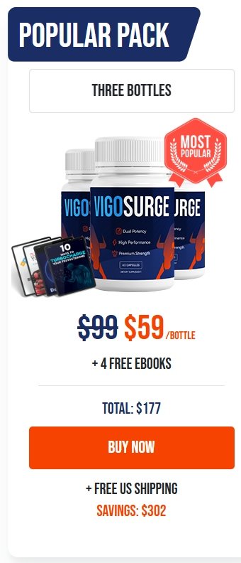 vigosurge 3 bottle bundle male supplement